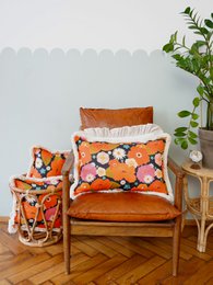 Bolster with fringe "Picnic with Flowers"
