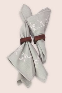 Square Napkin Rings - Wooden Holder Set of 2 pcs