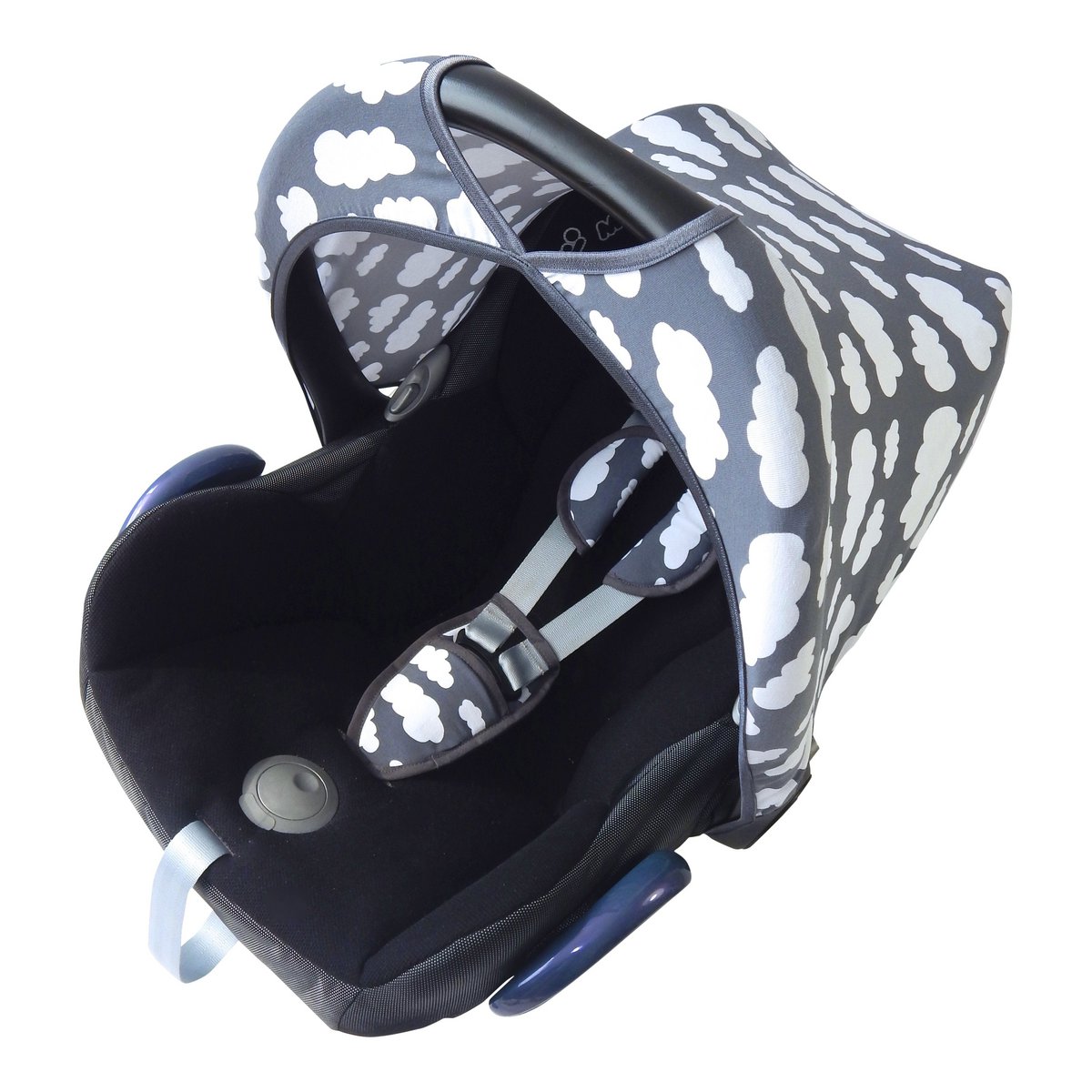 Maxi Cosi Belt Protectors - Gray with White Clouds