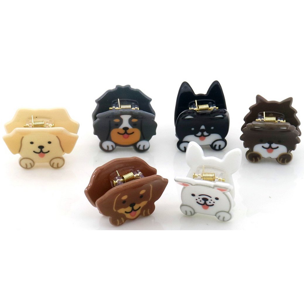 R-H8.1 H1126-001 Hair Clips Dogs 2.5cm -  3.5cm - 12pcs