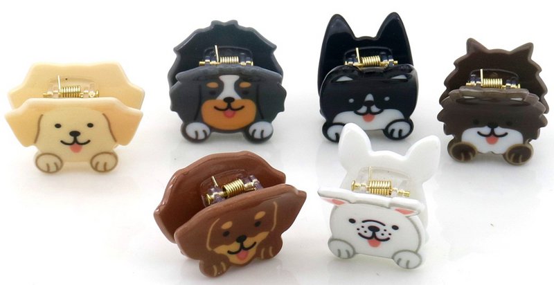 R-H8.1 H1126-001 Hair Clips Dogs 2.5cm -  3.5cm - 12pcs