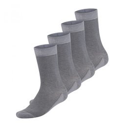 Bambocks Bamboo Socks 4-Pair Striped Gray/Gray - Comfortable, breathable, and durable bamboo socks in a classic striped gray design. Suitable for sizes 39-42 and 43-46.