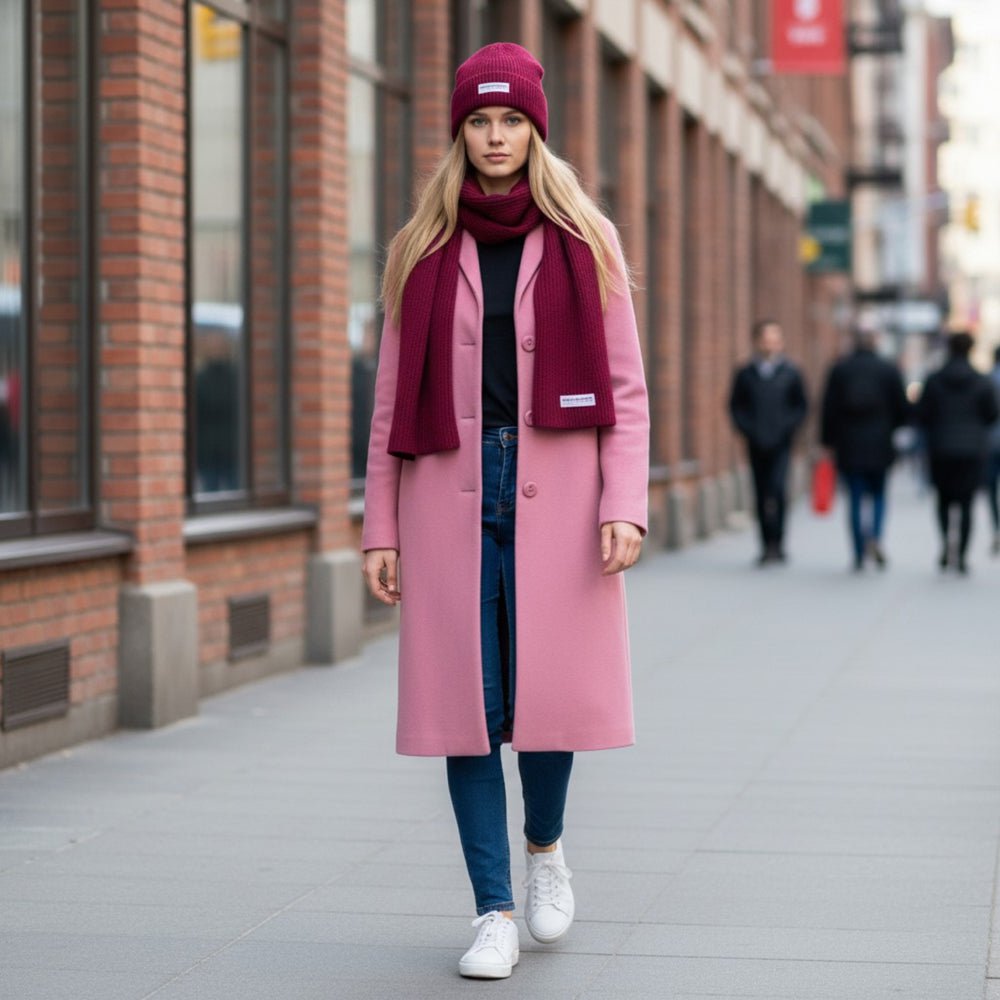 RB5003X | CERVINO Knitted Cap Wool Blend Made in Italy Col. Bordeaux