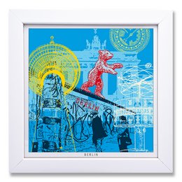 Art-Print-Berlin-02 en marco de madera blanco