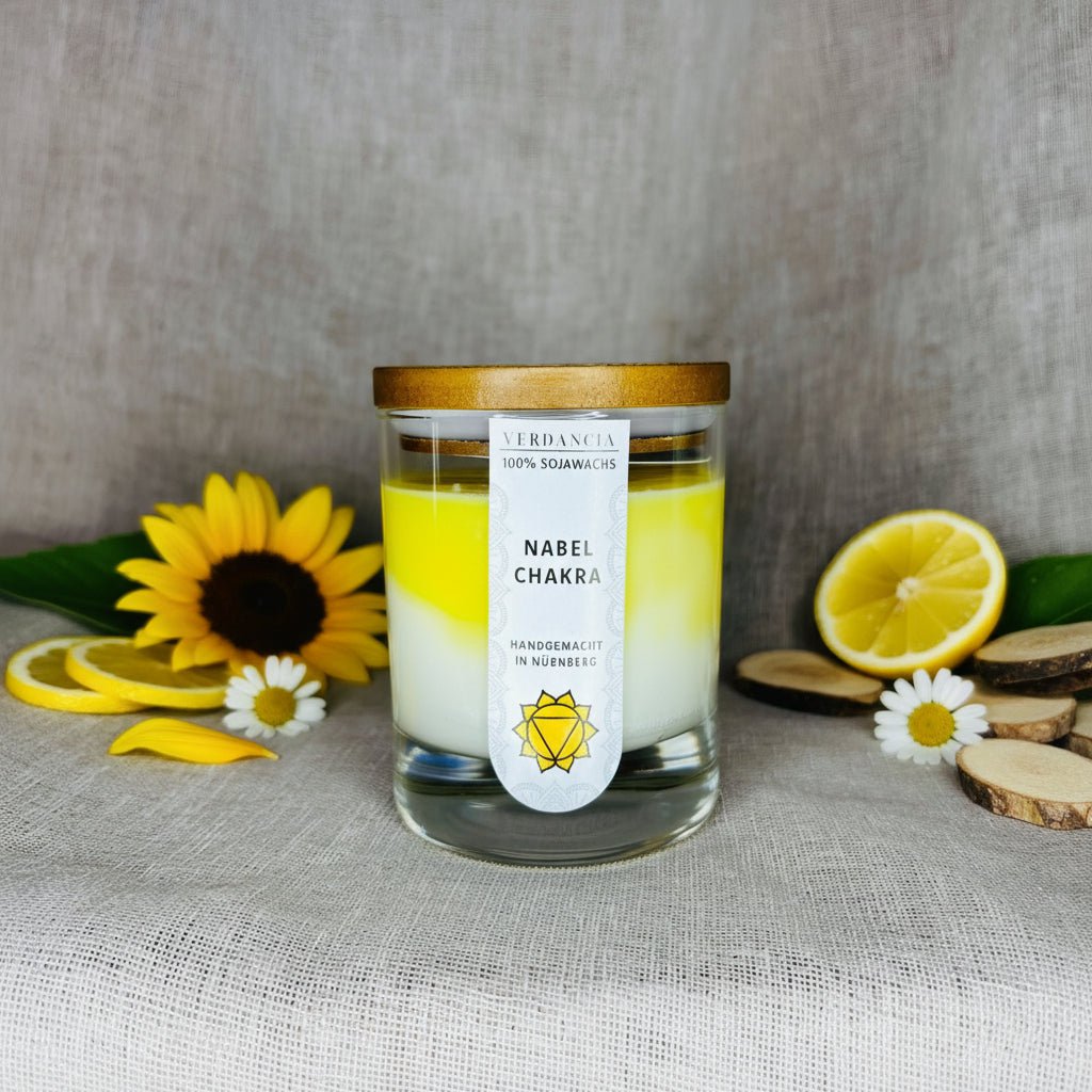 Chakra du nombril | Bougie parfumée cire de soja - méditation - relaxante - bougie chakra plexus solaire (jaune)