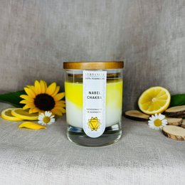 Navlechakra | Duftlys sojavoks - meditation - afslappende - chakralys solar plexus (gul)