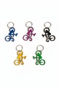 Fietsflesopener sleutelhanger - metalen ontwerp