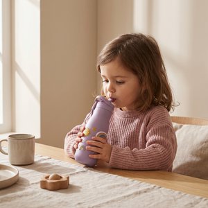 Jenard® Trinkflasche Kinder Edelstahl – auslaufsicher, doppelwandig, BPA-frei, Thermosflasche für Schule & Kindergarten. Rosa / Regenbogen