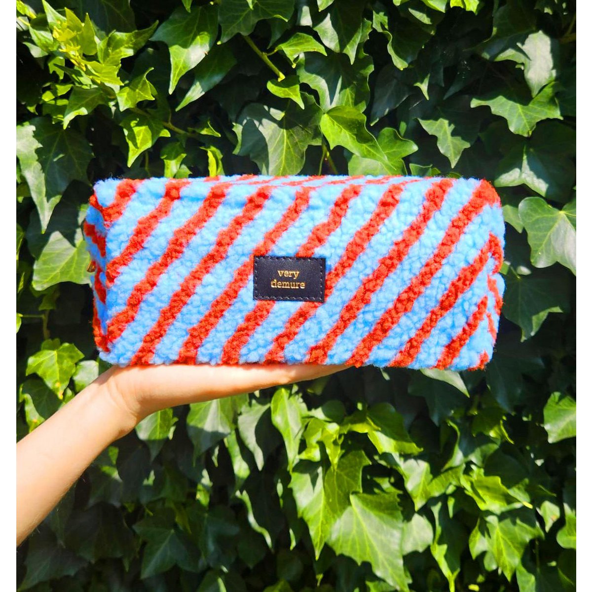 Bag Very Demure Red Light Blue Stripe from Teddy Fabric