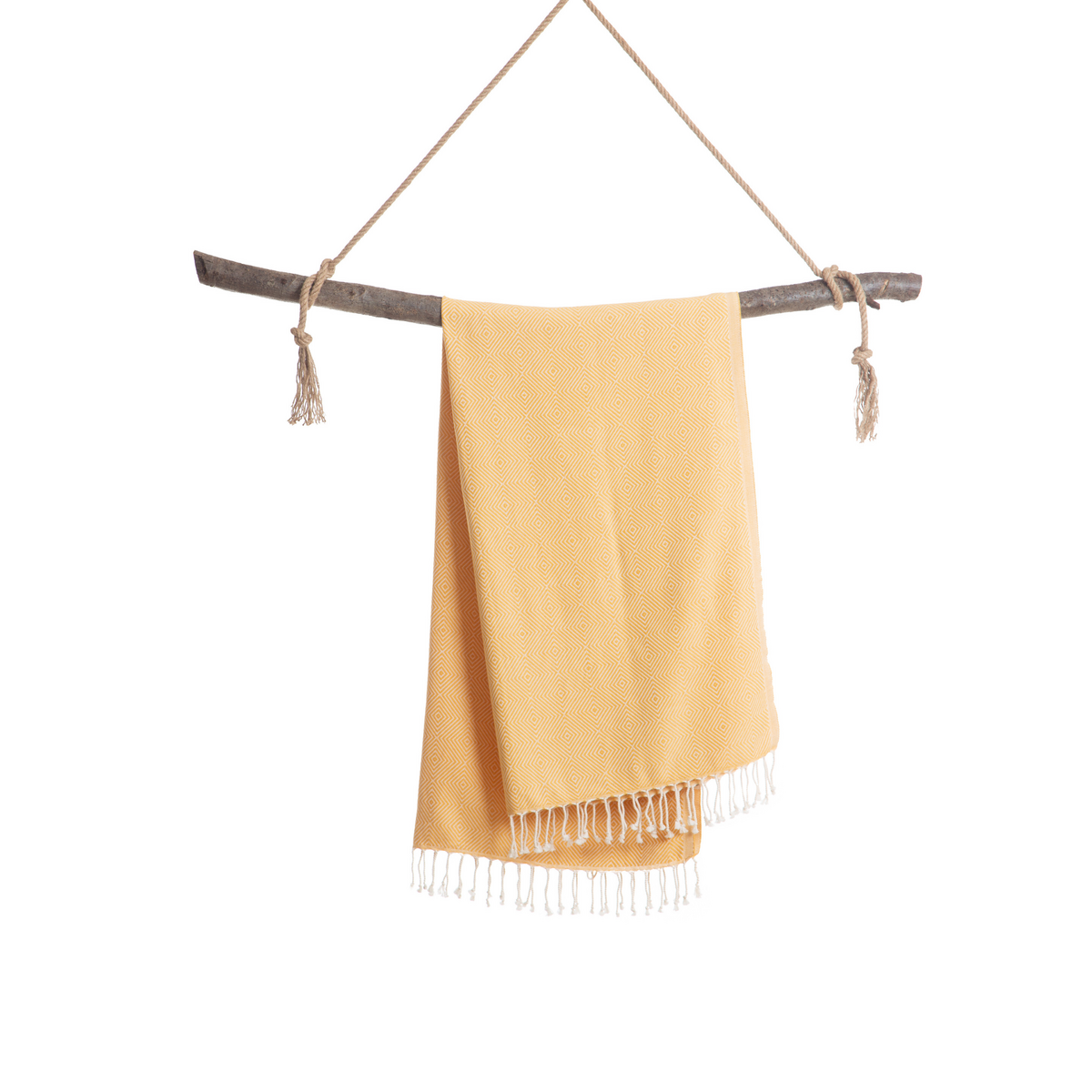 KRISTAL Katoenen Hammam Strand- & Saunahanddoek – Sneldrogend – Geel - 180x100 cm