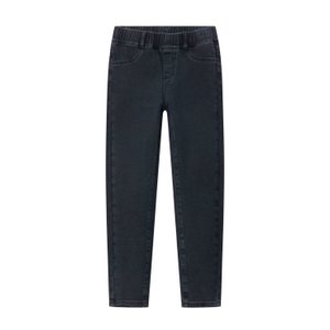 Lange Jeans-Jeggins für Mädchen, schwarzes Kleidungsstück