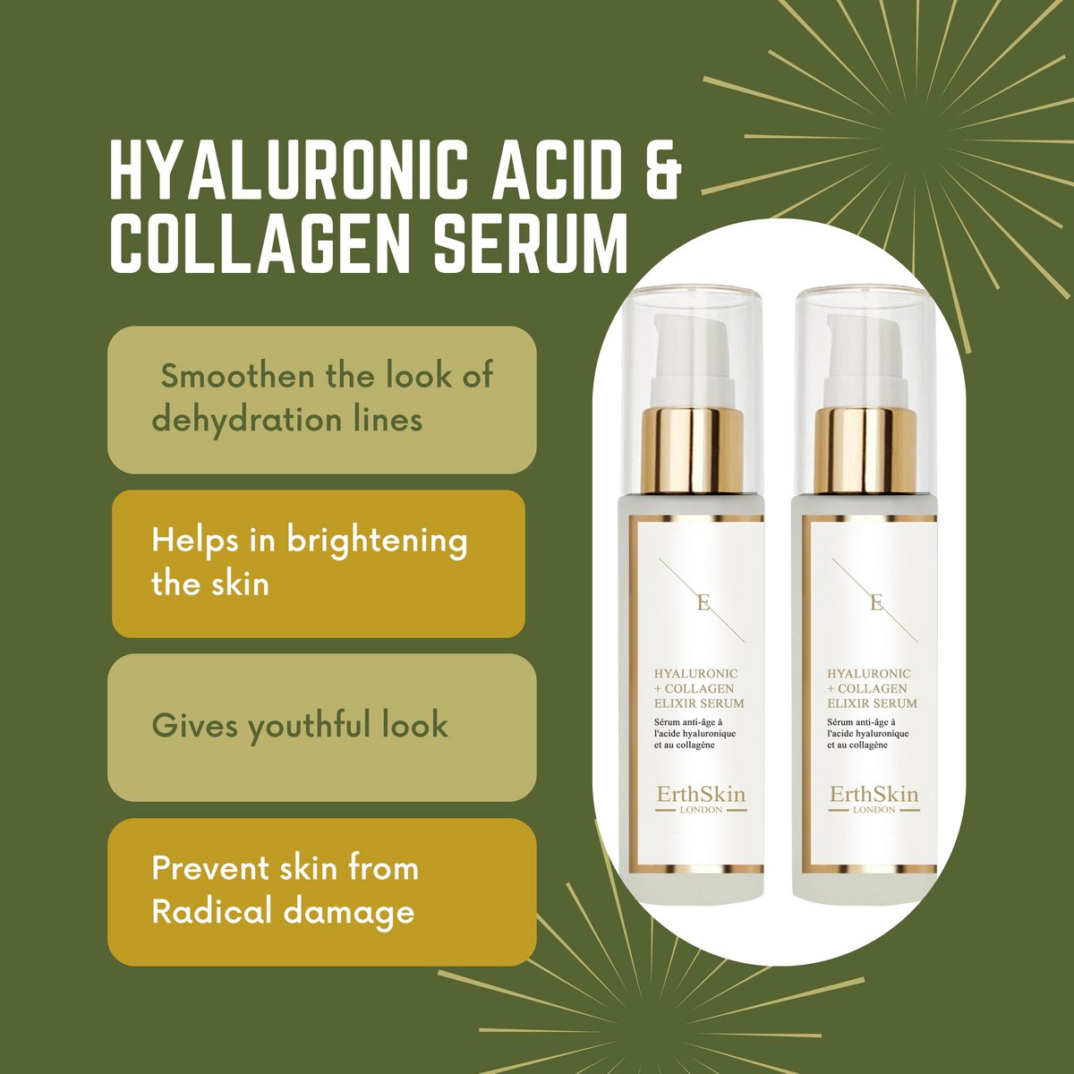 2x Suero de ácido hialurónico y colágeno - 60ml