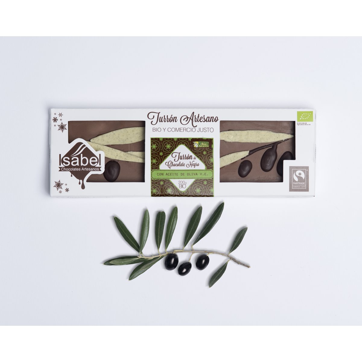 Turrón Artesano BIO - Chokoladetrøffel 73% med A.O.V.E.