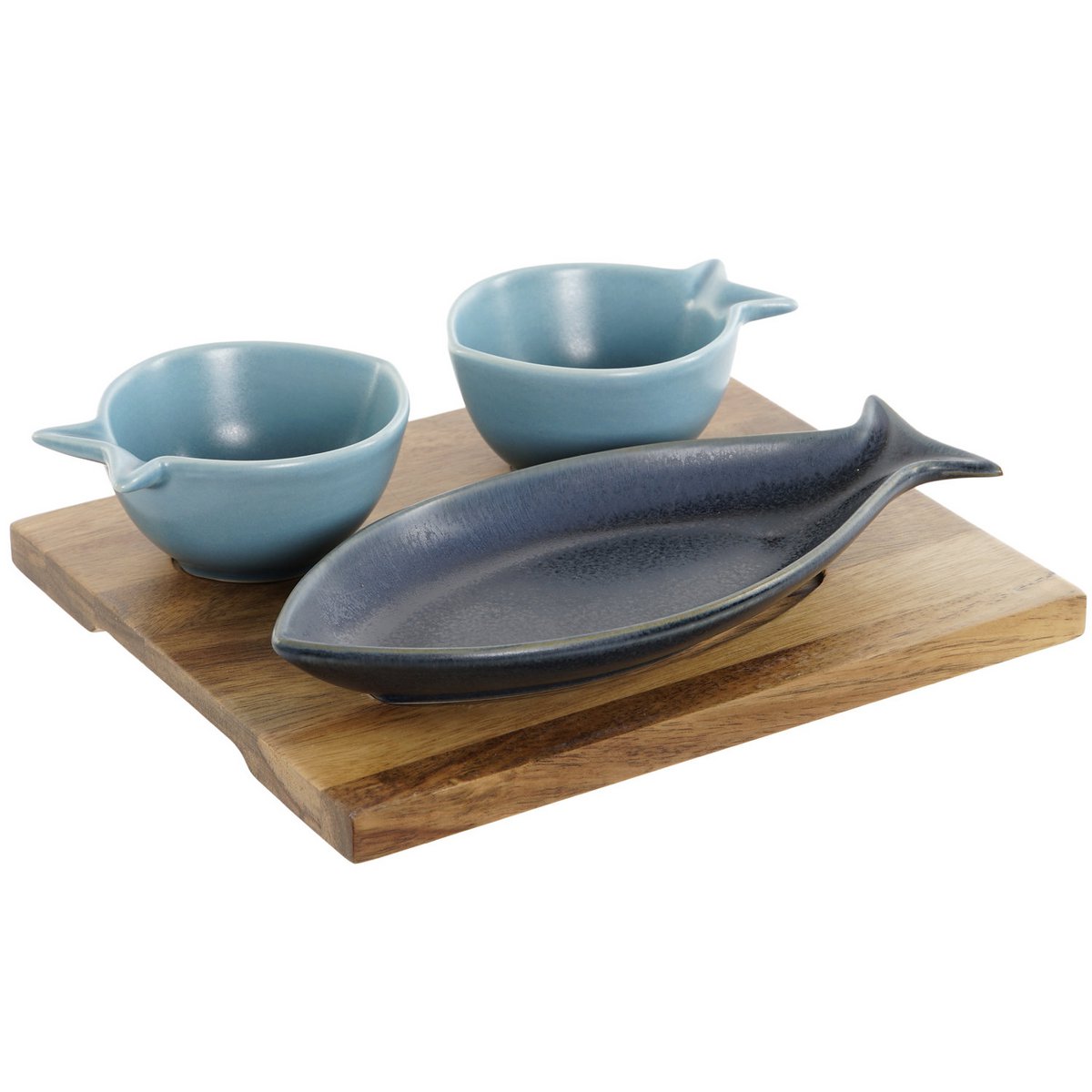 ZESTAW PRZEKĄSEK 4 PORCELANA 19,5X16,5X1,3 RYBA PC211043