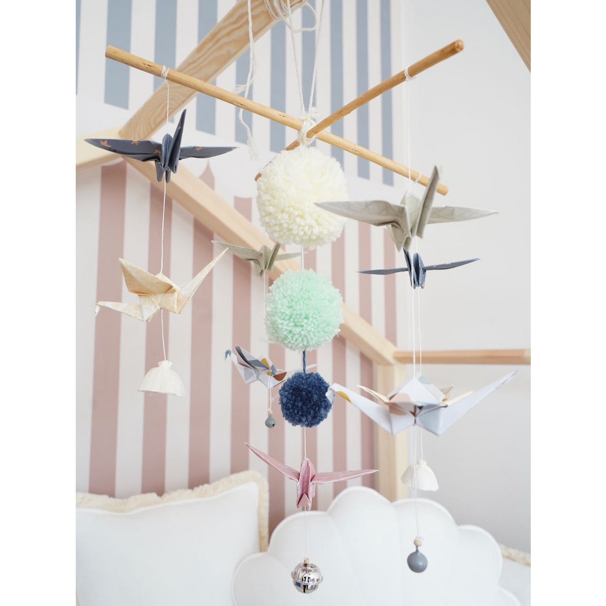 “Pastel colors” Origami Nursery Mobile