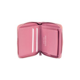 RB1086BS | Damenbrieftasche mit Reißverschluss, hergestellt in Italien aus echtem Saffiano-Leder. Pfingstrosenfarbe
