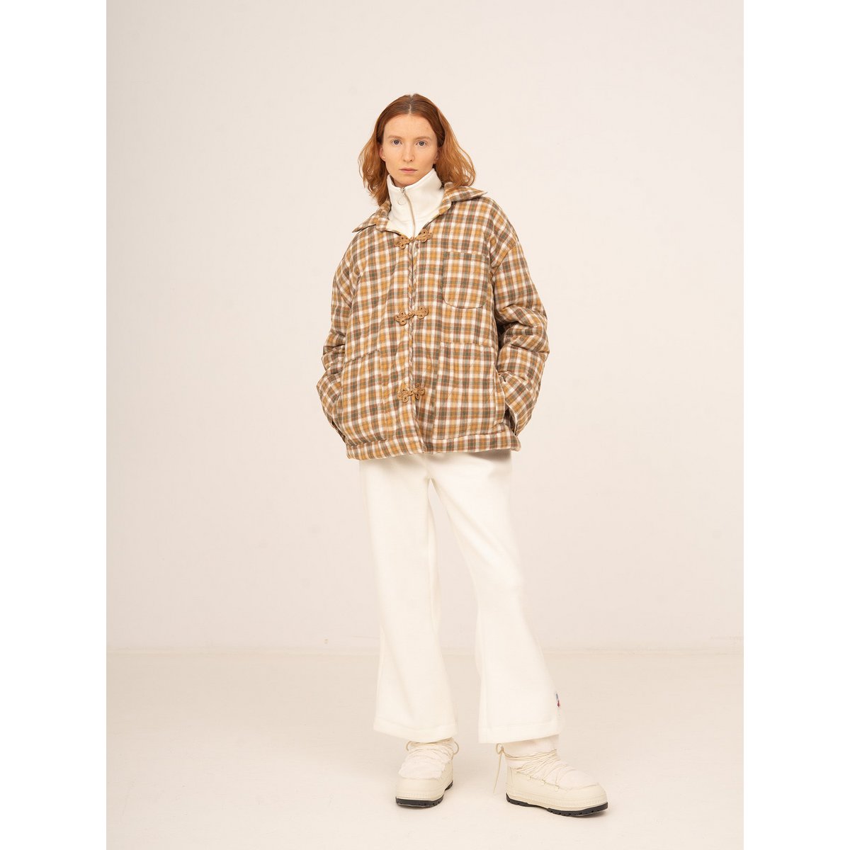 Willow Brown Plaid Puffer Jacket
