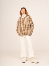 Willow Brown Plaid Puffer Jacket