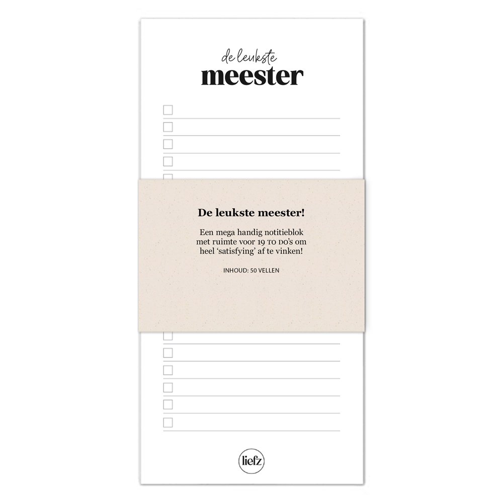Notitieblok | To do's | De leukste meester