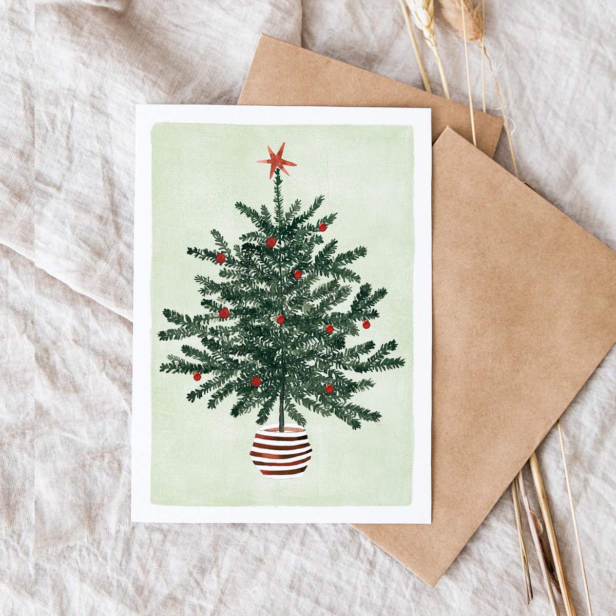 Folded Card "Christmas Card Festive Christmas Tree"