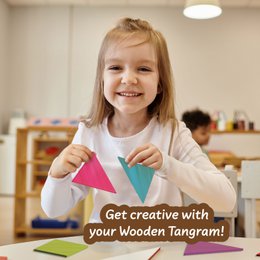 Tangram trælegetøj til børn (7 sprog)