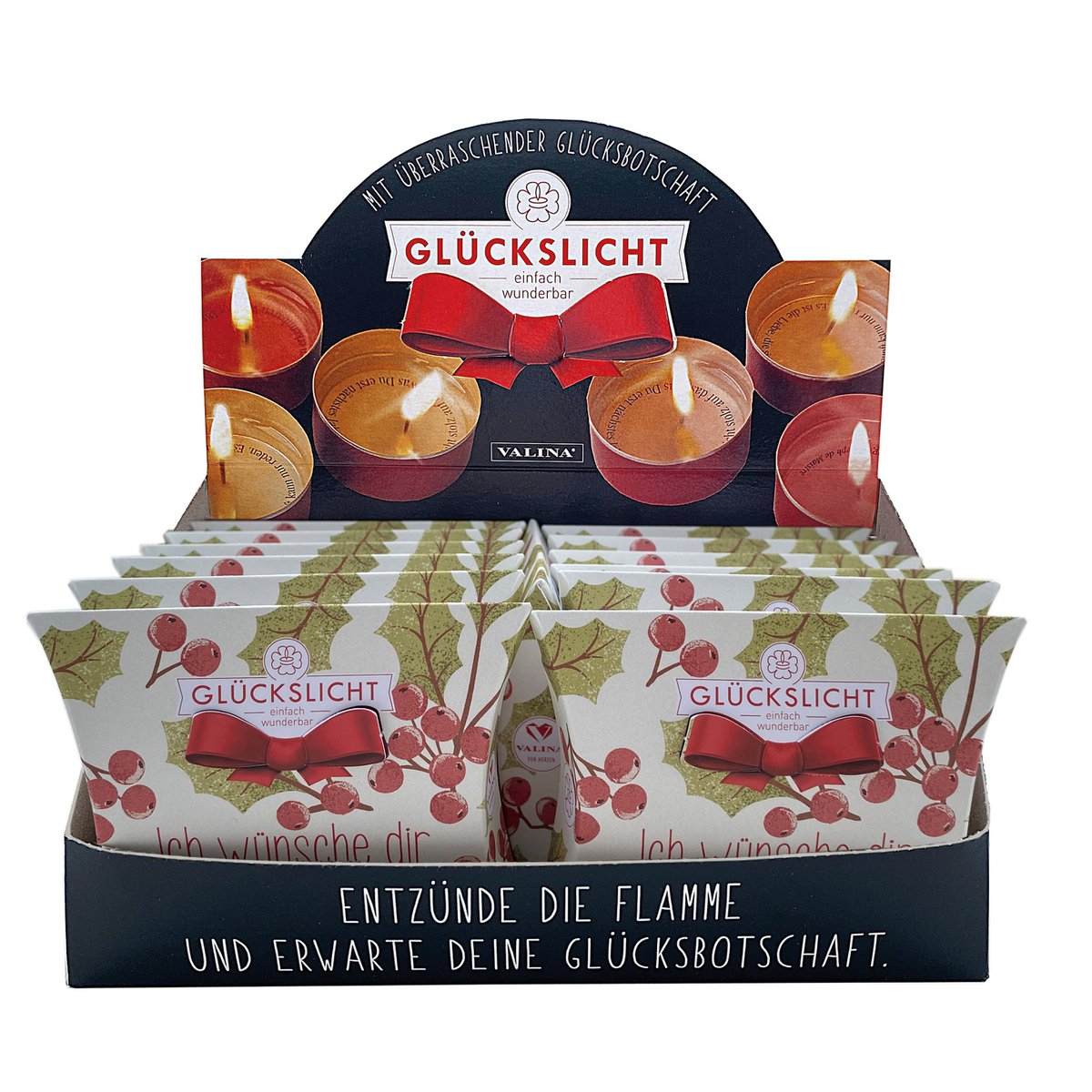 Glückslicht  / In der Geschenkbox mit ausgestanzter Schleife 🎀 / Emotion / Ich wünsche dir ein frohes Fest / Weihnachtliches Motiv
