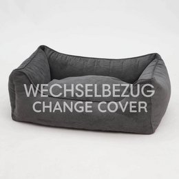 Wechselbezug Hundebett Box Bett Chelsea Cord graphit