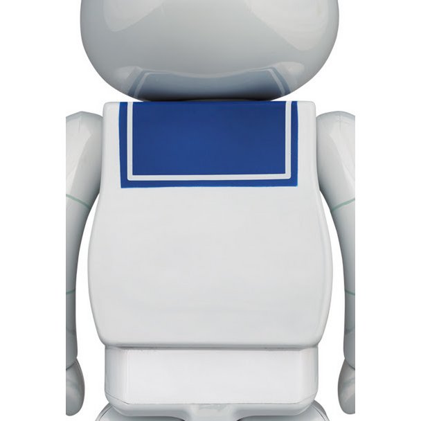 400% & 100%  Bearbrick set - Stay Puft Marshmallow Man (White Chrome)