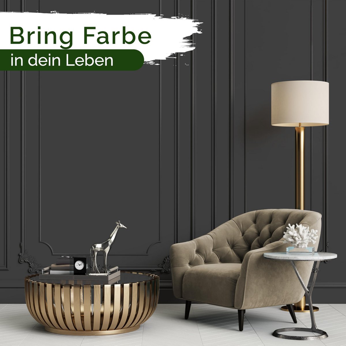 Veluxis® Wandfarbe Schwarz für den Innenraum - 5 Liter & Deckkraft-Klasse 1, Streifenfrei, tropfarm & Öko Farbe, VOC-frei - (Casual Caviar)