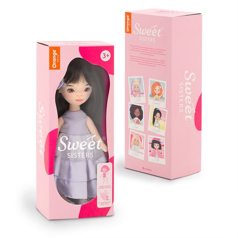 Soft toy, Sweet Sisters - Lilu in a Purple Dress + bonus accessories set (35cm)