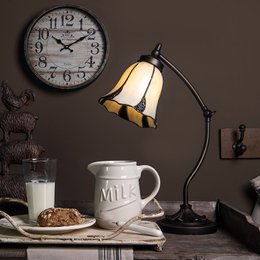 Lampada da tavolo Tiffany Ø 15x46 cm lampada da scrivania tiffany marrone beige marrone