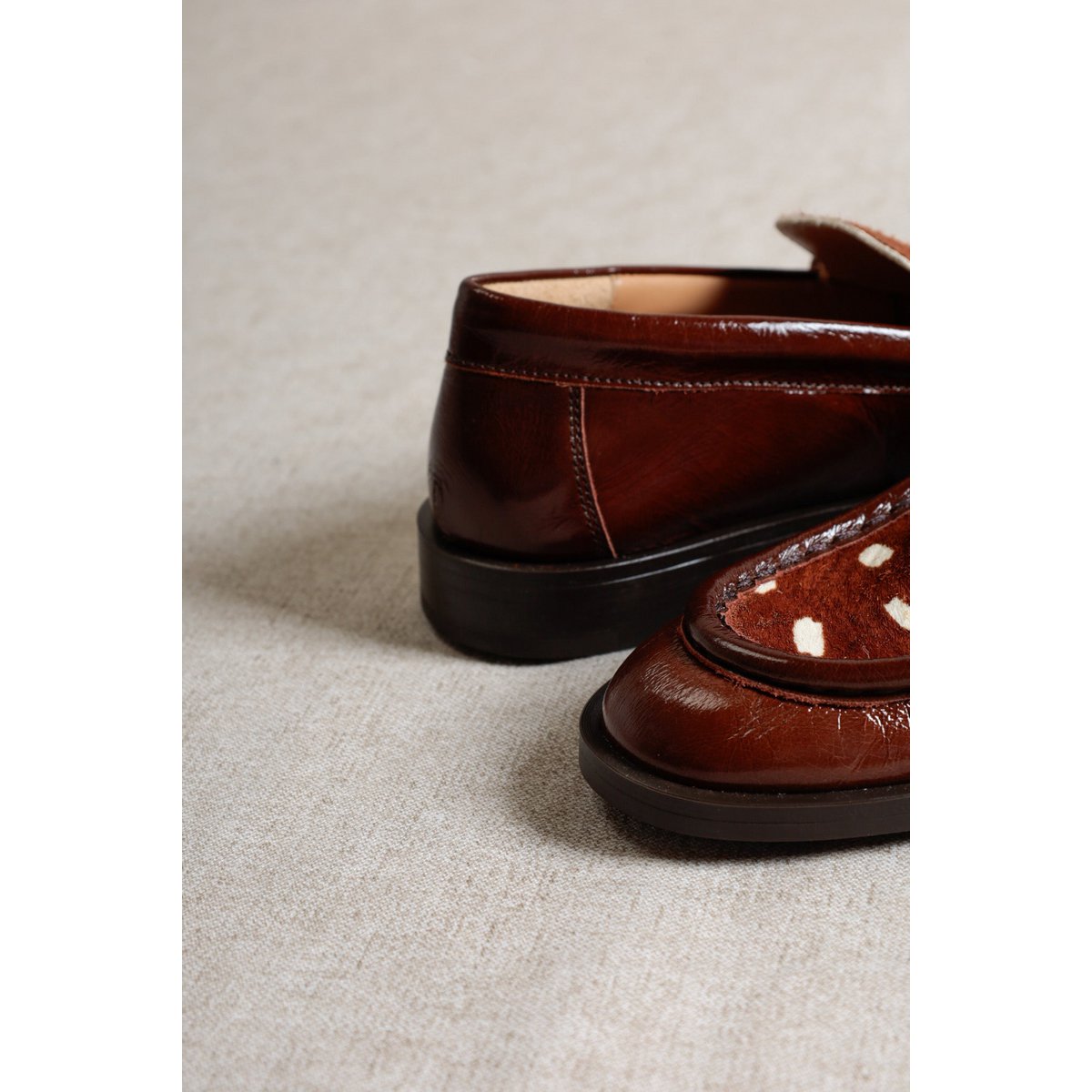 PARSON CHESNUT - Loafers van lakleer met Bambi-print
