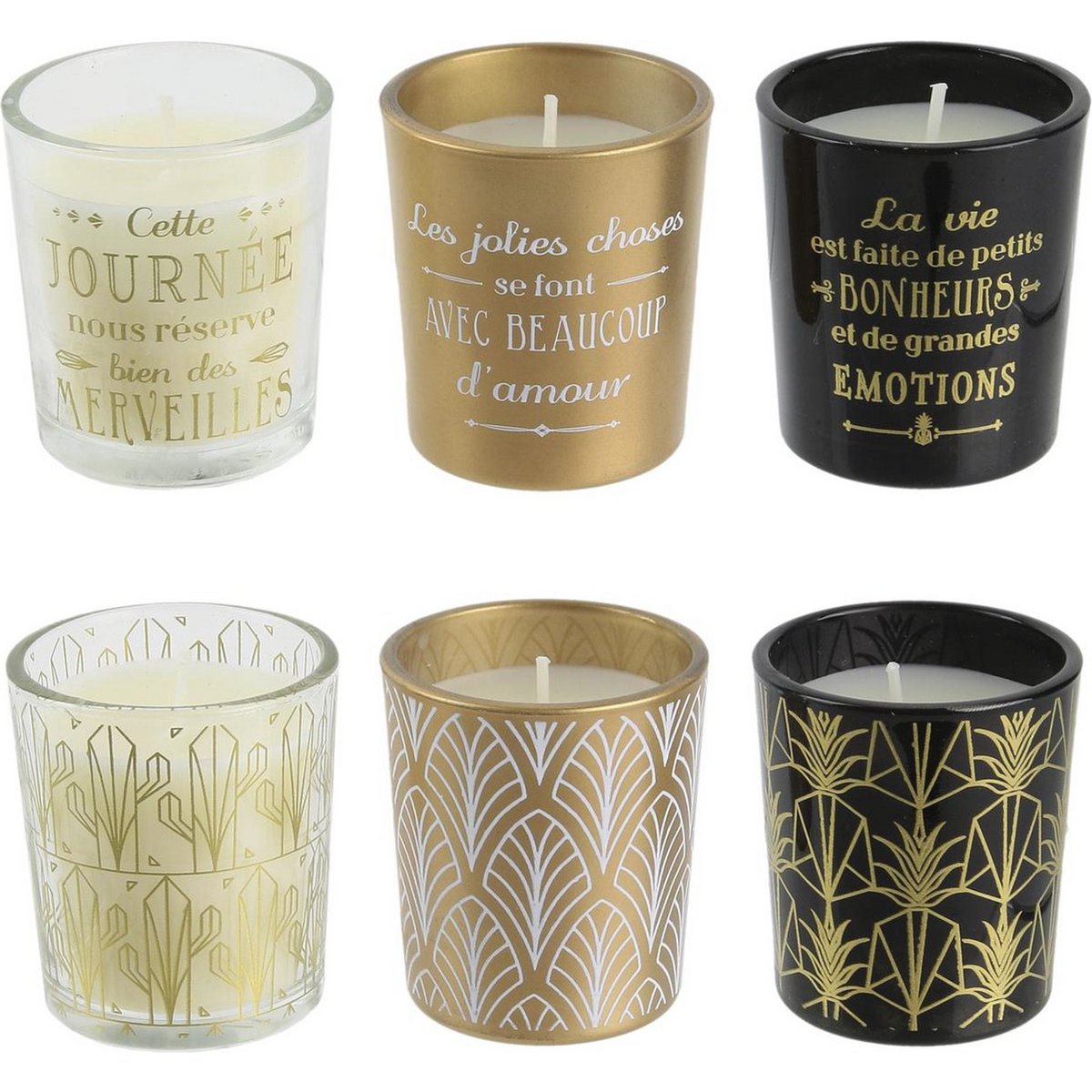 Cadeaubox met 6 Geurkaarsen - Luxe Kaarsen set voor Ontspanning en Sfeer - Luxe Zwarte Geurkaarsen Cadeauset - Zes-delige Kaarsenset - Geschenkset - Cadeau Geschenk - Cadeaupakket - Zwart