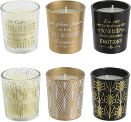 Cadeaubox met 6 Geurkaarsen - Luxe Kaarsen set voor Ontspanning en Sfeer - Luxe Zwarte Geurkaarsen Cadeauset - Zes-delige Kaarsenset - Geschenkset - Cadeau Geschenk - Cadeaupakket - Zwart