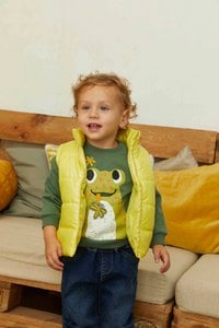 Baby Boy's Technical Down Vest Blue/Yellow