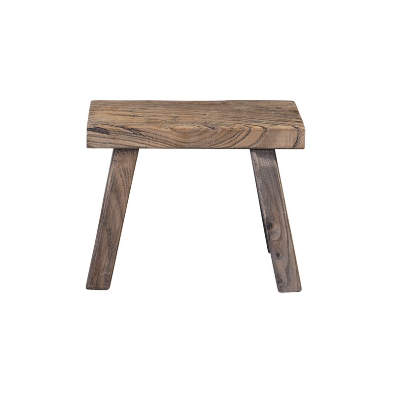 Recycled elmwood footstool 25x12x20cm