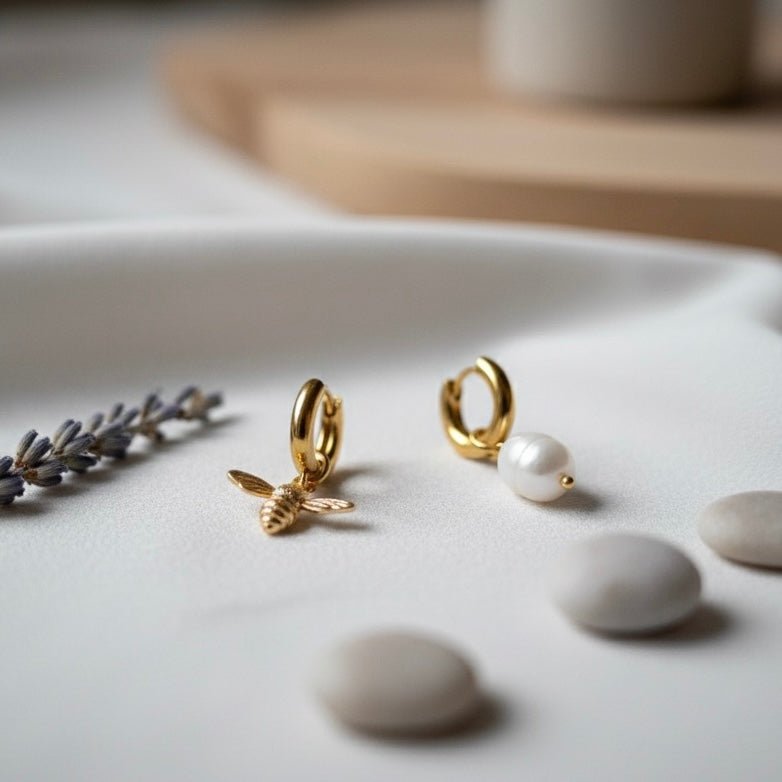 APE – 2in1 Hoops with Gold River Pearl Charm