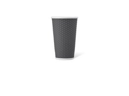 Beker porselein LAP 450ml met silic. grip honingraat Grey