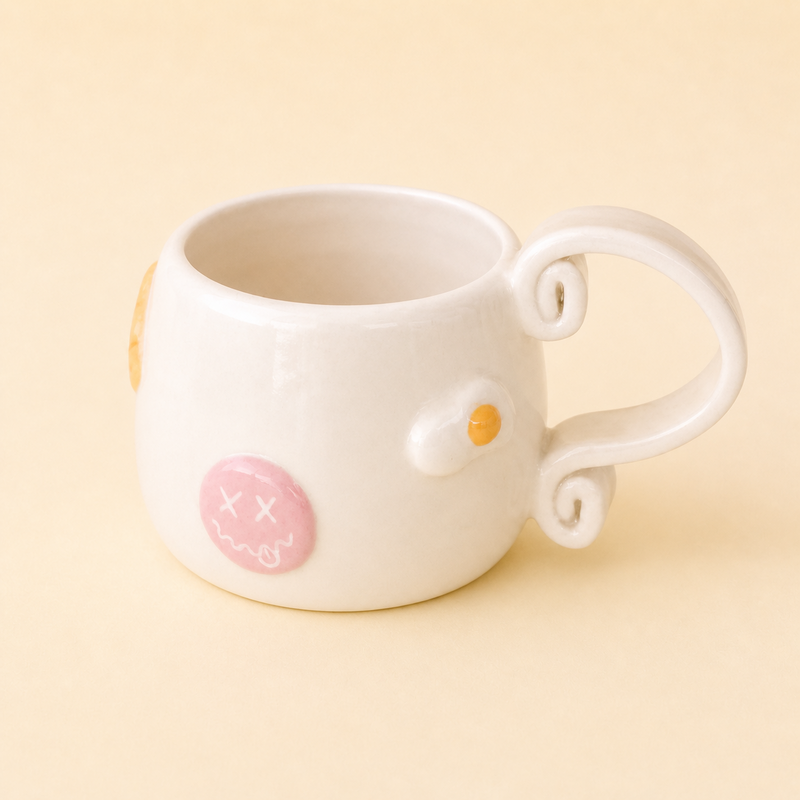 Happy Mug Handgemaakte keramische mok 300ml Leuke esthetische koffie