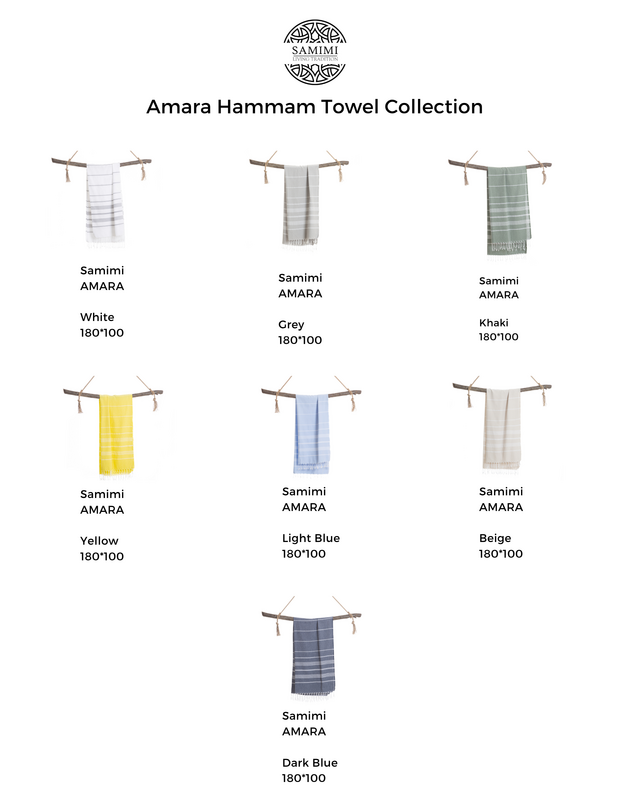 Telo Piscina & Sauna AMARA in Cotone per Hammam – Leggero – Giallo – 180x100 cm