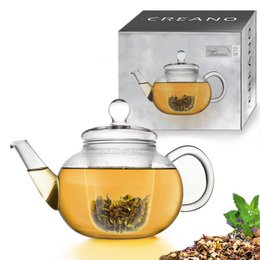 Creano Glasteekanne 1,2l mit Sieb & Deckel