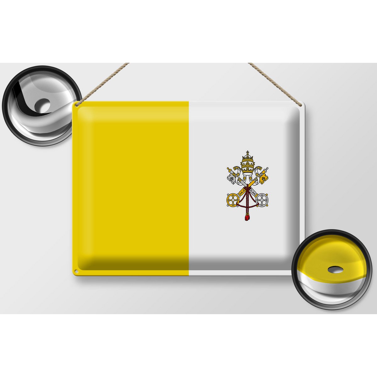 Tin Sign Flag Vatican City 40x30cm Flag Vatican City