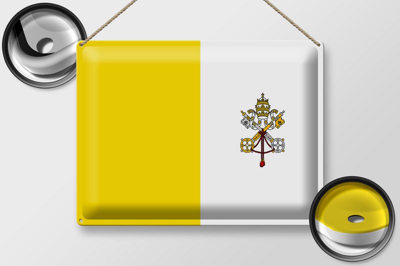 Tin Sign Flag Vatican City 40x30cm Flag Vatican City