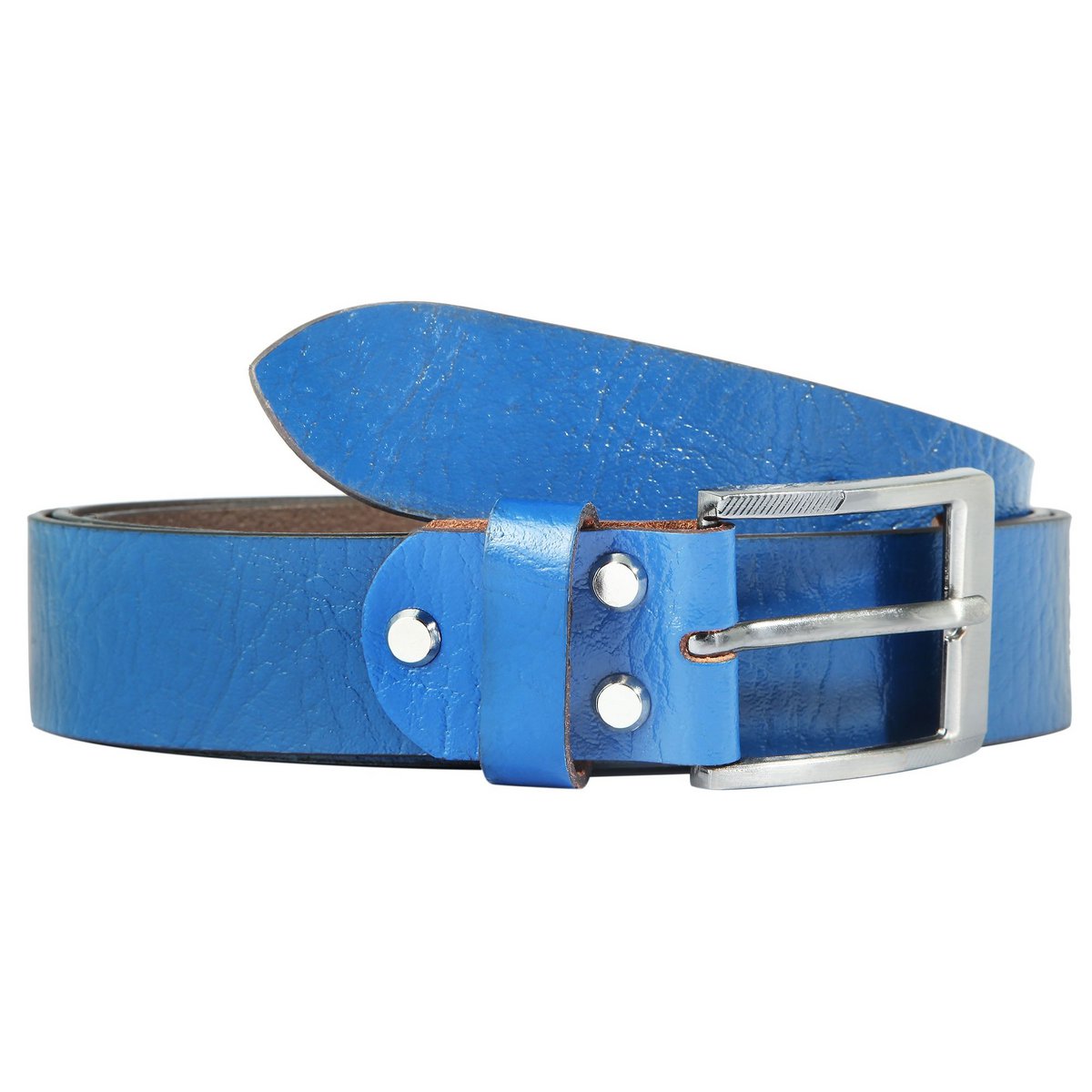 Leonardo Verrelli genuine leather belt, can be shortened, blue, 130 cm