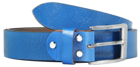 Leonardo Verrelli Echtleder Gürtel, kürzbar, blau, 130 cm