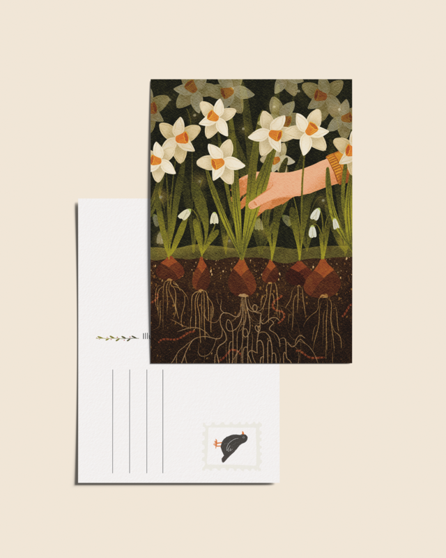 “Narcissen” – A6 Geïllustreerde Kaart | 350gsm Tintoretto Gesso