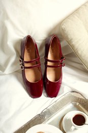 CANDY RED CHERRY – Mary-Jane-Ballerinas mit Doppelriemen