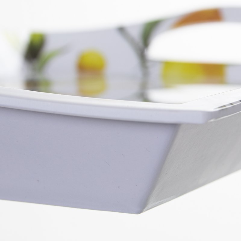 MELAMINBAKKE MED HÅNDTAG DEC. CITRONER _44X31X5CM, INT:35X24.5CM CU5999