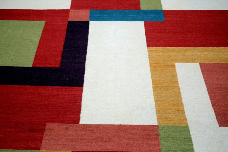 Alfombra Coral Moderna Hecha A Mano