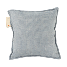 A square silver-colored cushion with a textured surface and a simple, minimalist design. The cushion is suitable for indoor or outdoor use and is available in standard and premium versions with different battery life.